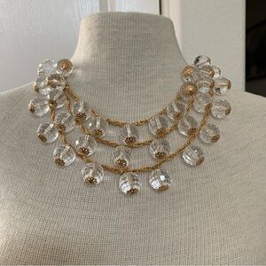 Great Gold & Clear Kate Spade Bead Necklace and Ring Set